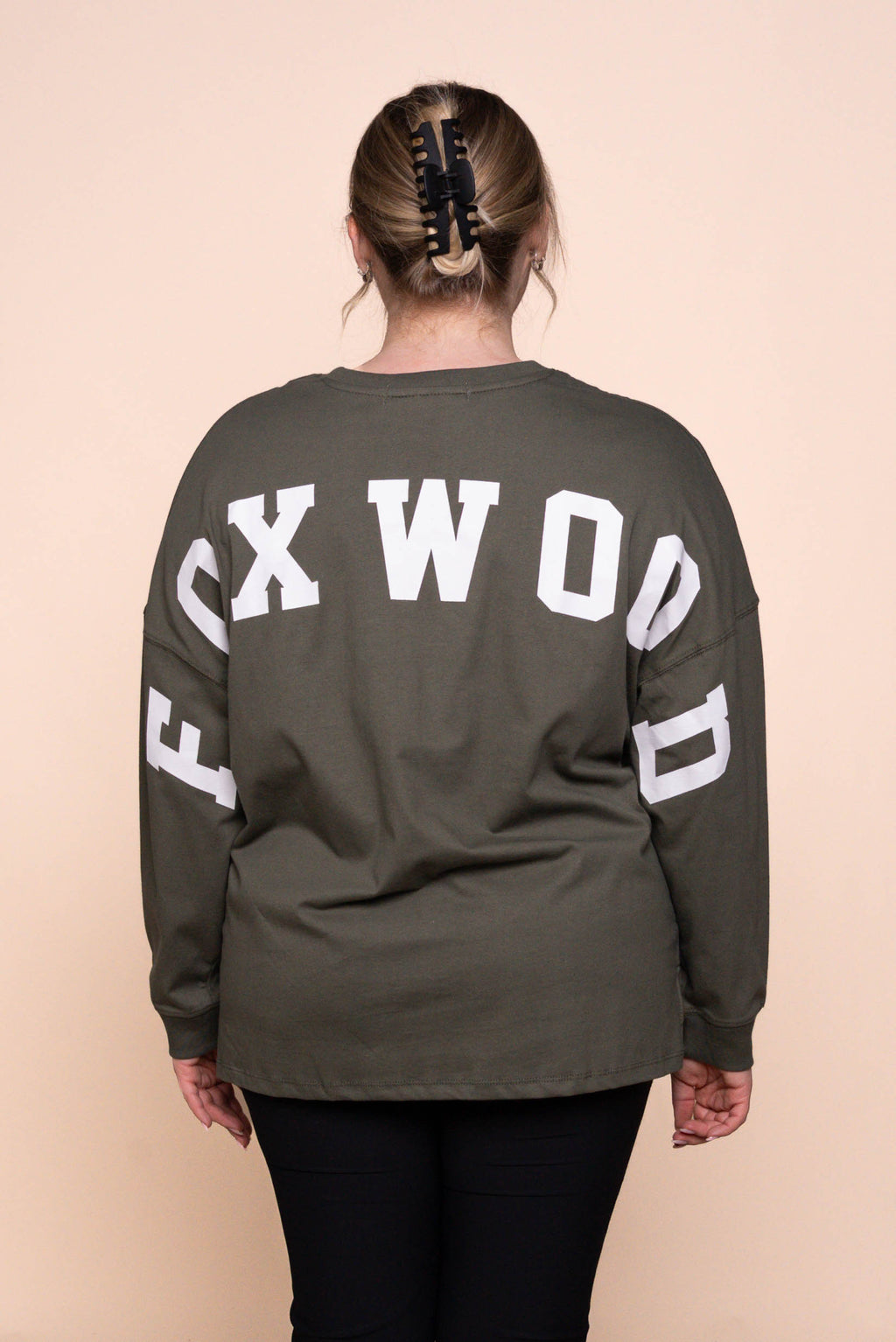 Interval Long Sleeve Top in Khaki/White - Foxwood
