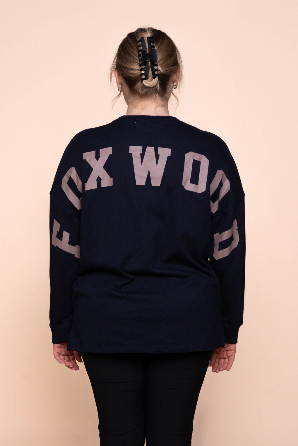Interval Long Sleeve Top in Navy/Brown - Foxwood