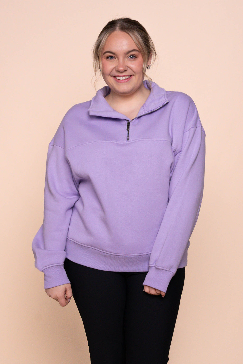 College Zip Crew in Lavender - Foxwood