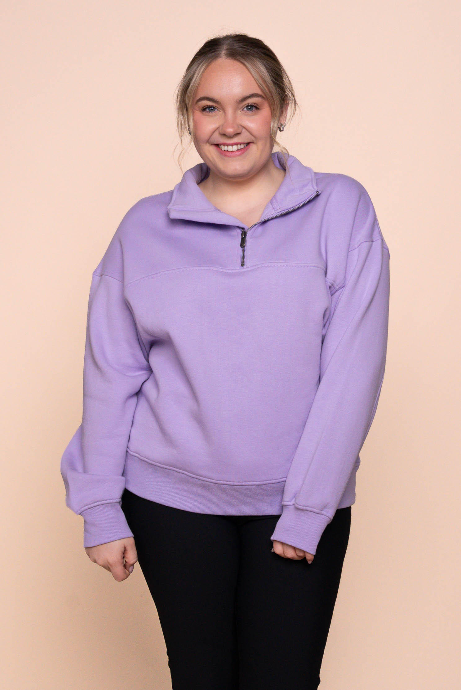 College Zip Crew in Lavender - Foxwood