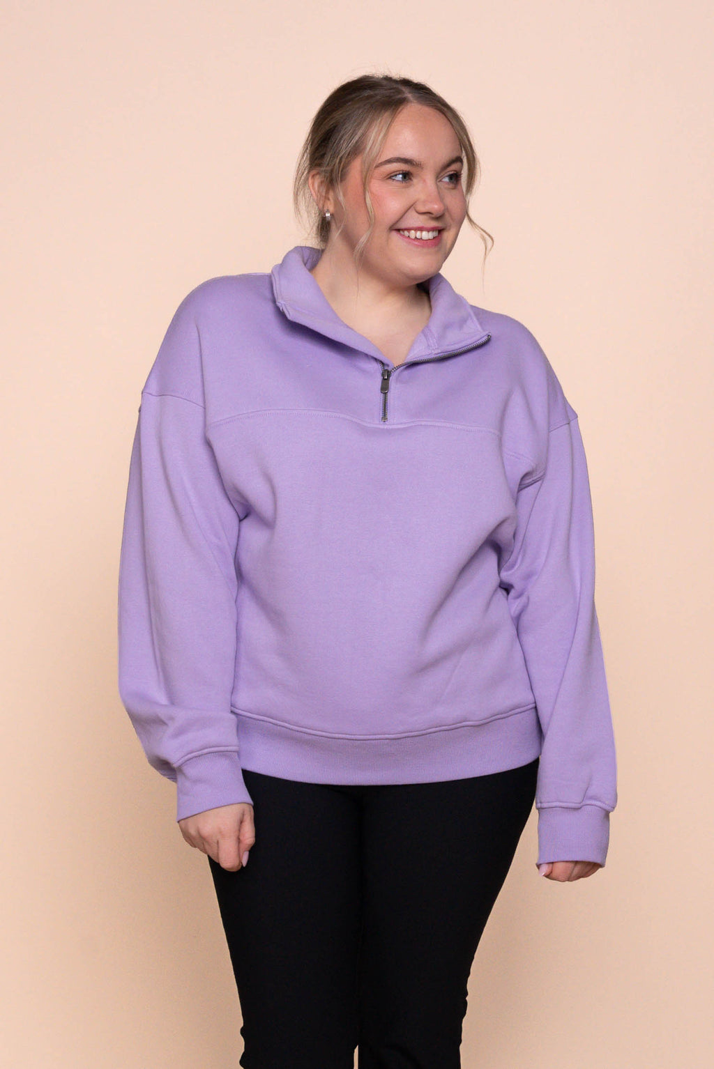 College Zip Crew in Lavender - Foxwood