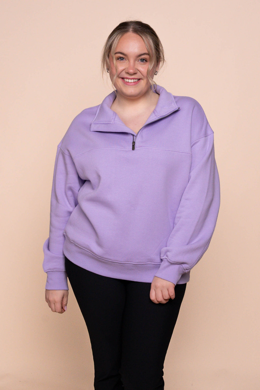 College Zip Crew in Lavender - Foxwood