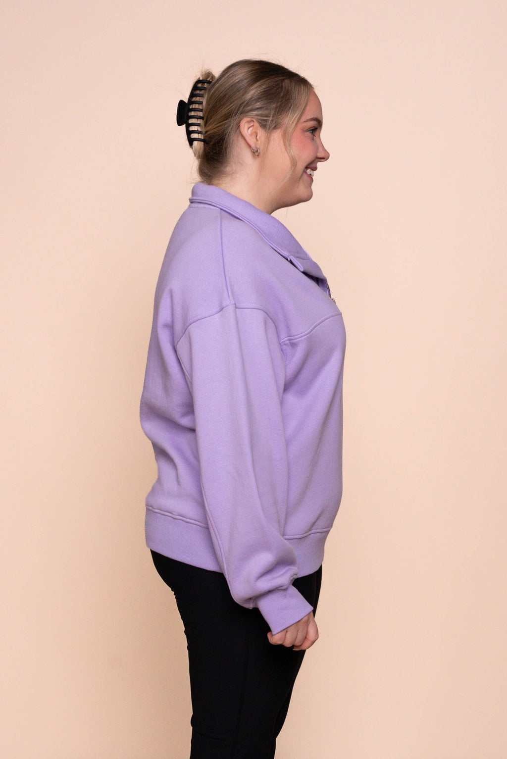 College Zip Crew in Lavender - Foxwood
