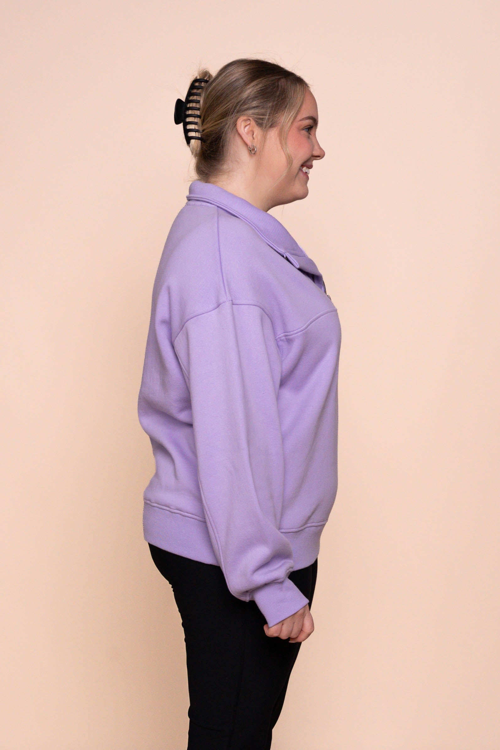 College Zip Crew in Lavender - Foxwood