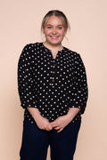 Veronika Polka Dot Top in Black