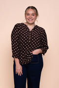 Veronika Polka Dot Top in Chocolate