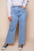 Sarah Wide Leg Jeans in Light Blue - Foxwood