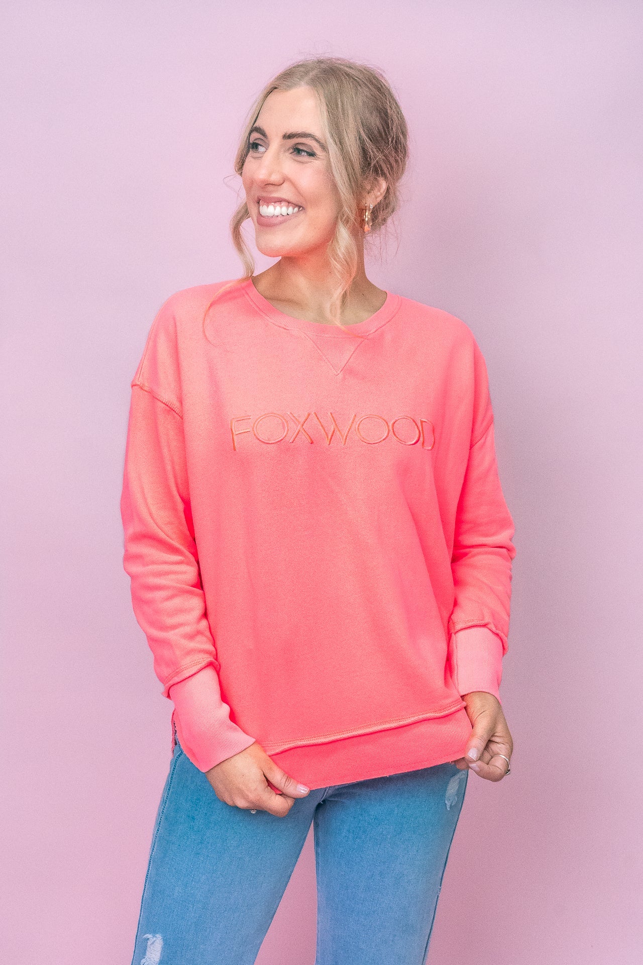 Simplified Crew in Neon Pink - Foxwood