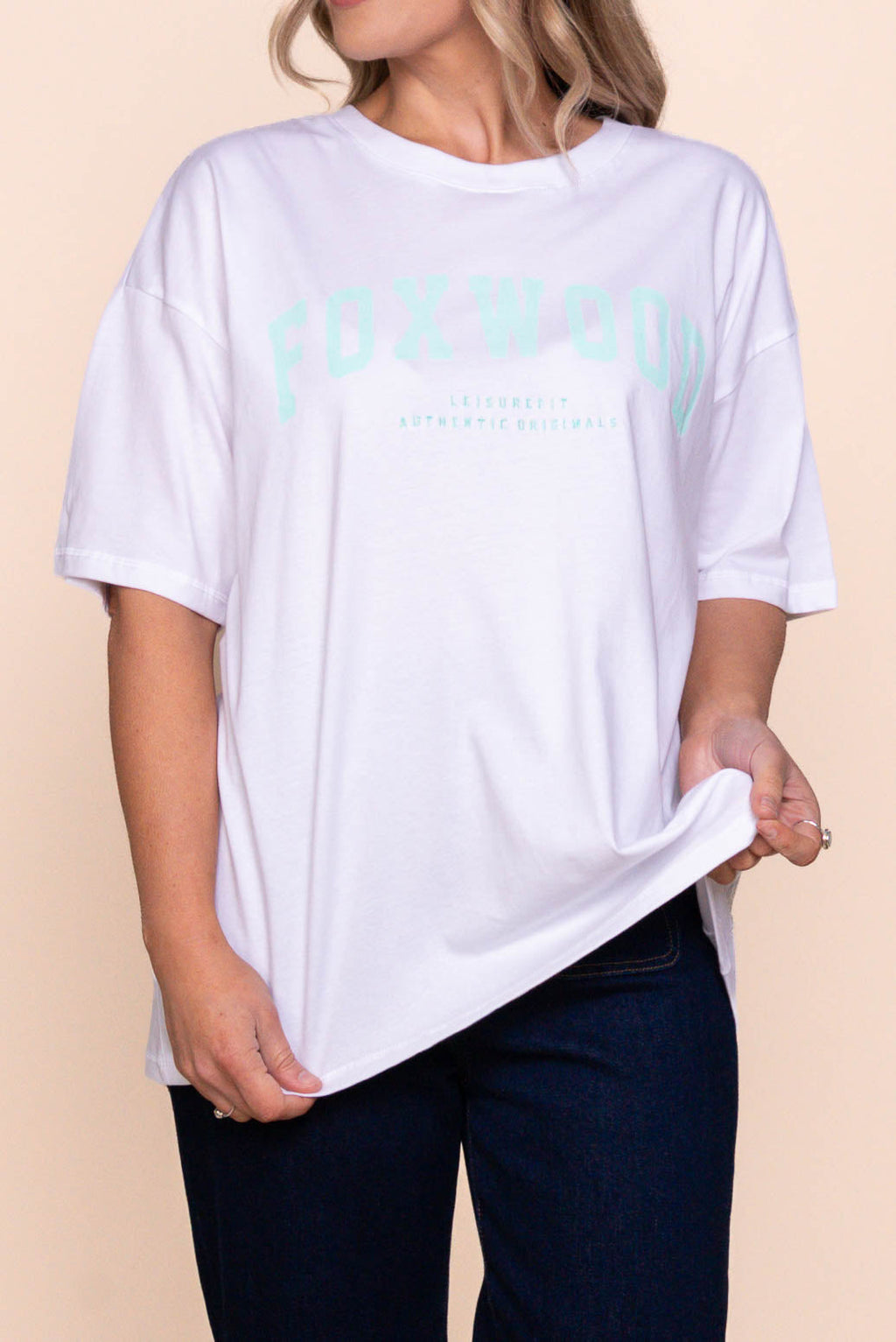 Interval Tee in White/Mint - Foxwood