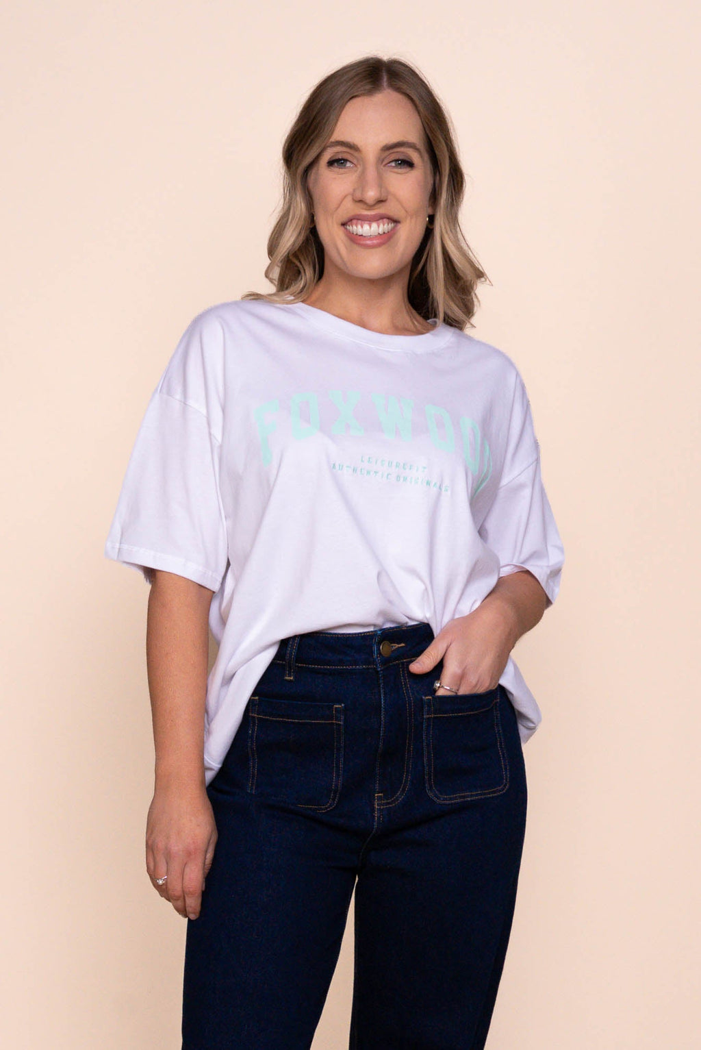 Interval Tee in White/Mint - Foxwood