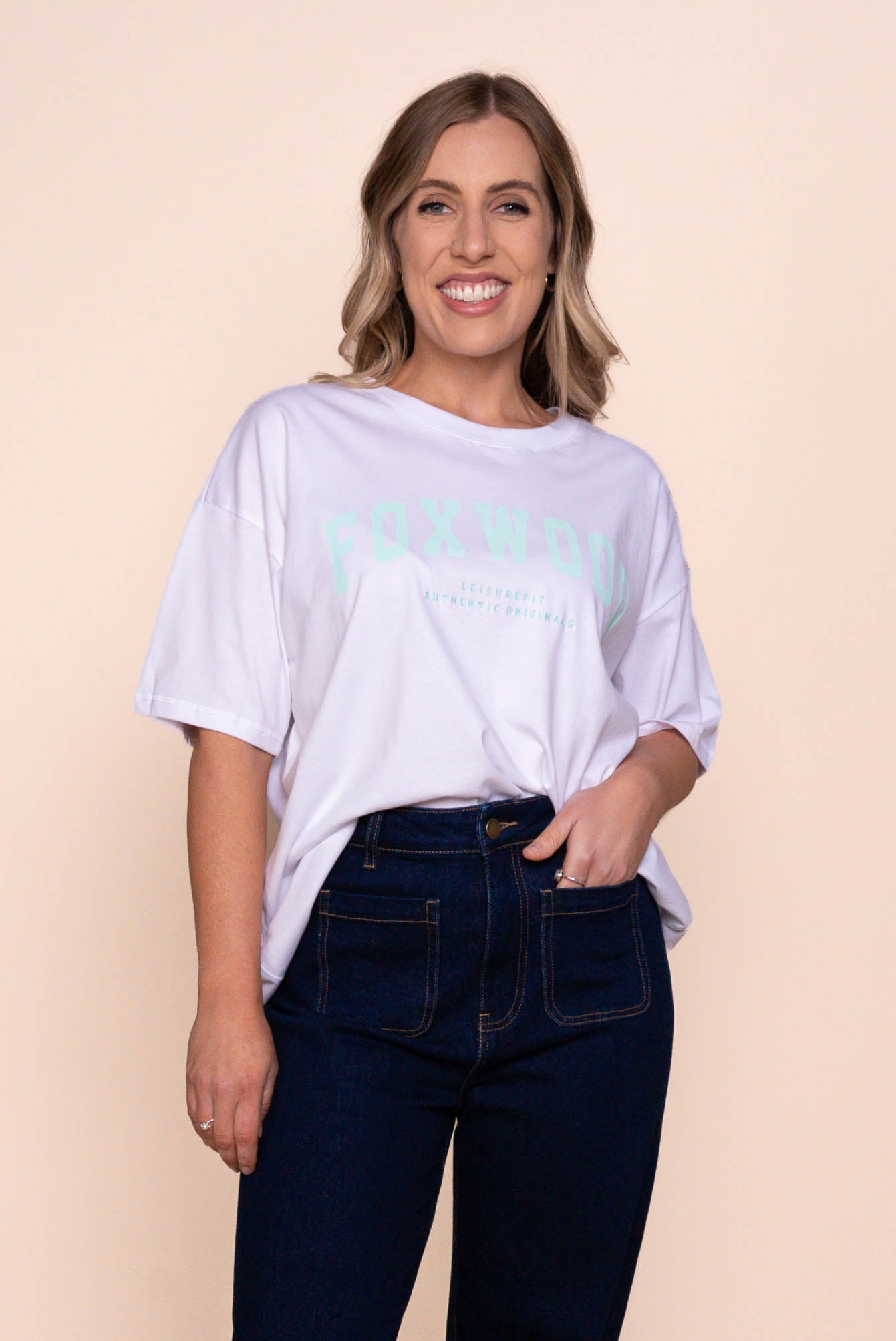 Interval Tee in White/Mint - Foxwood