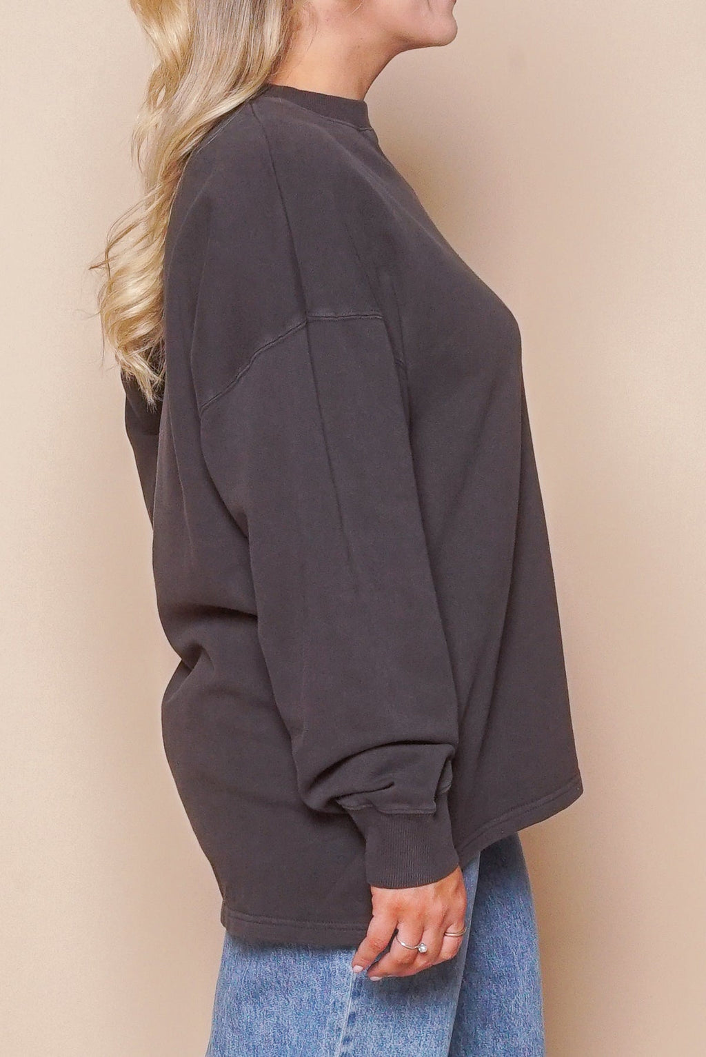 AAE Washed Relaxed Crew in Washed Black - All About Eve