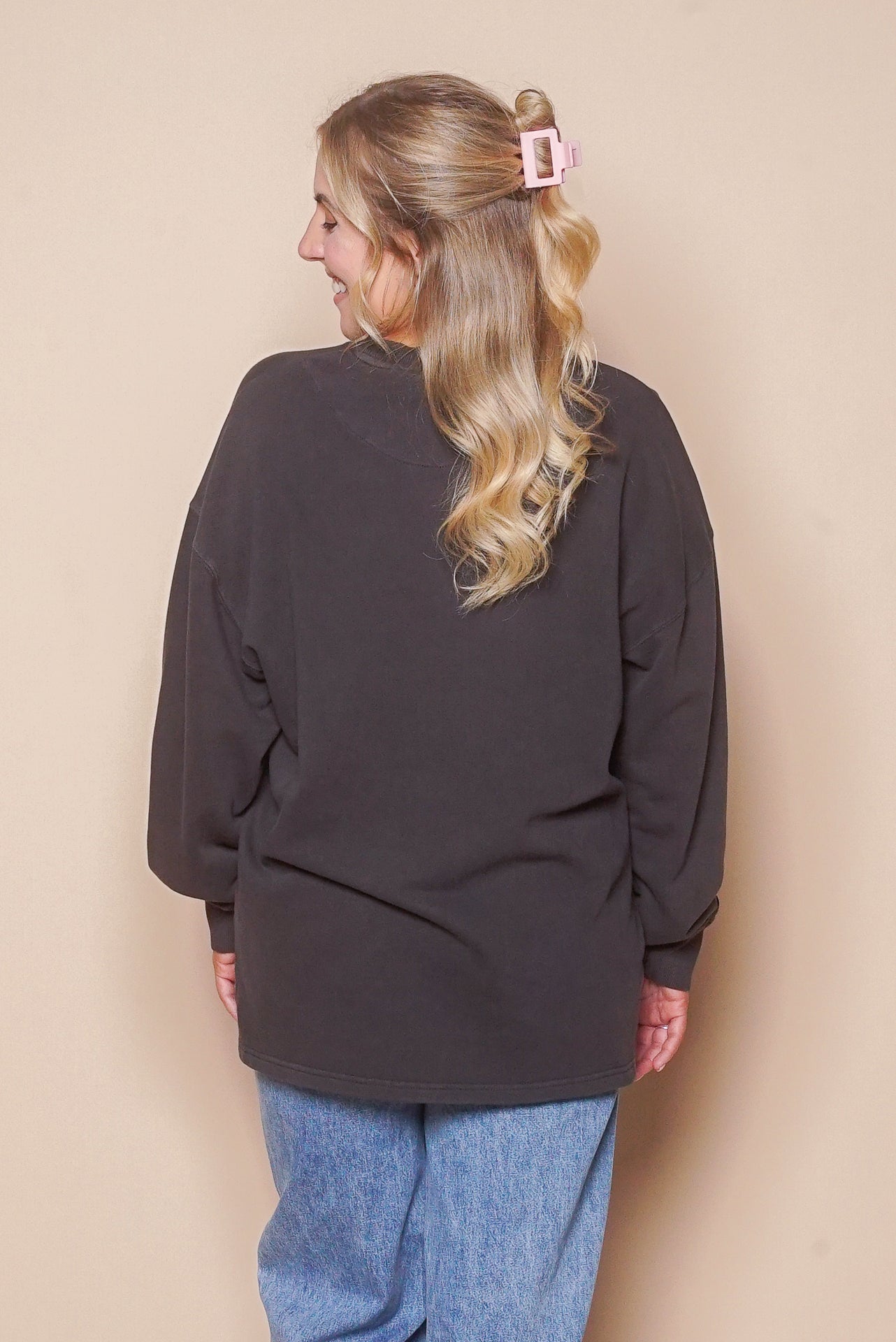 AAE Washed Relaxed Crew in Washed Black - All About Eve
