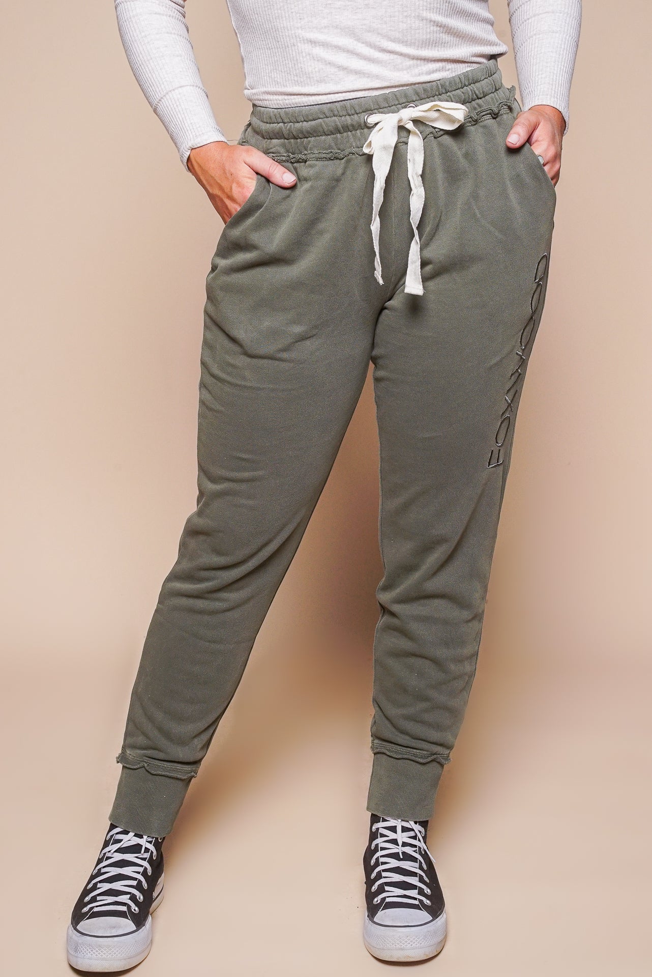 Simplified Track Pants in Khaki - Foxwood