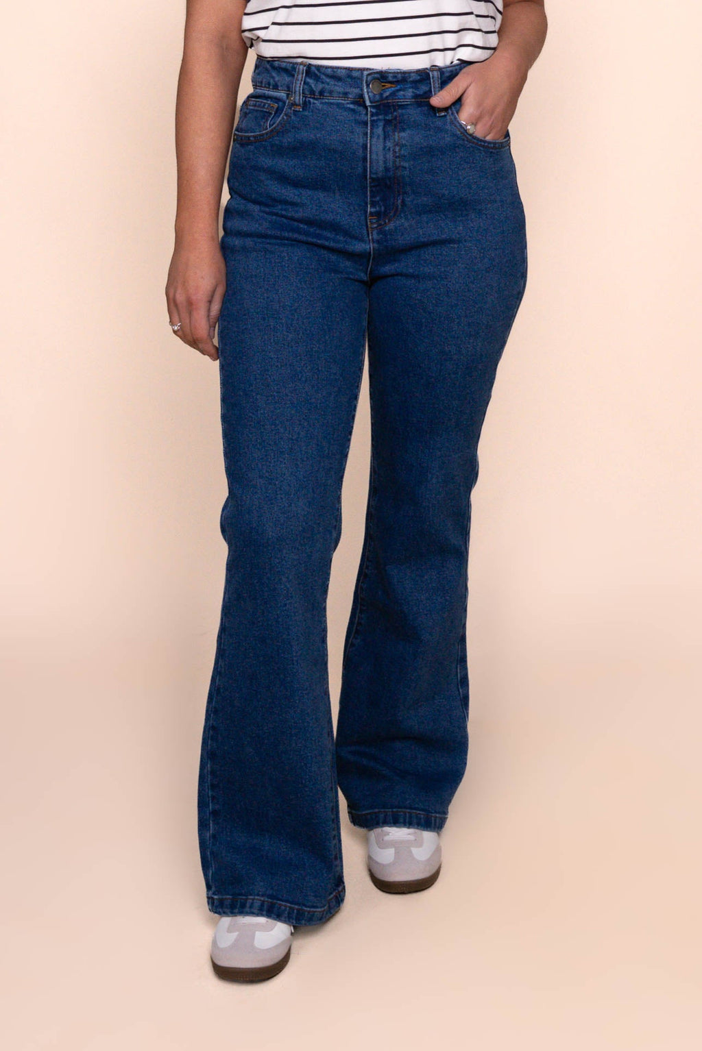 Tia Flare Jeans in Heritage Blue - All About Eve