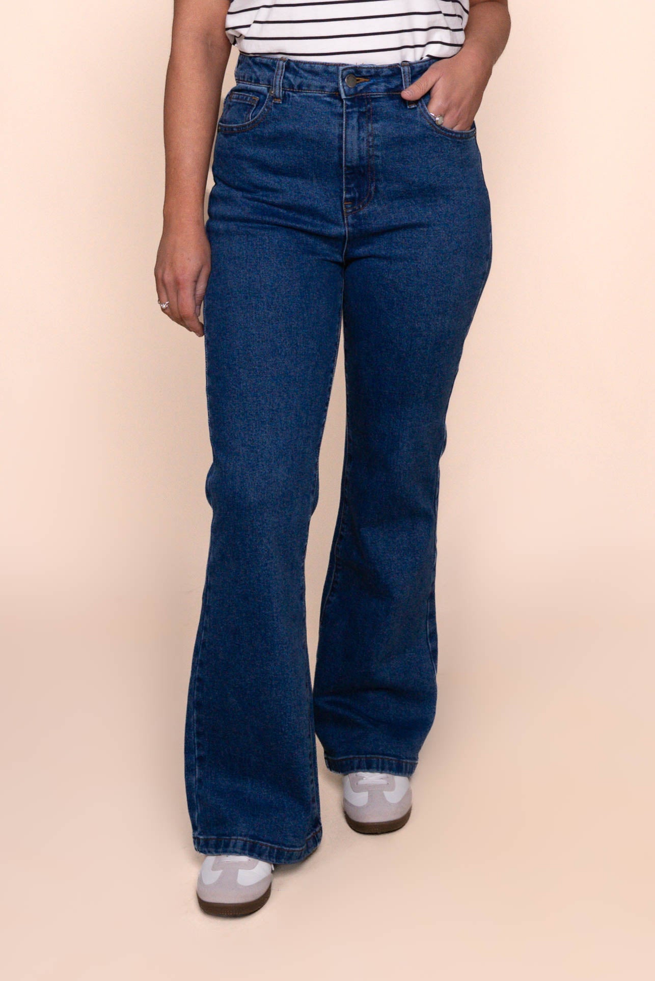 Tia Flare Jeans in Heritage Blue - All About Eve