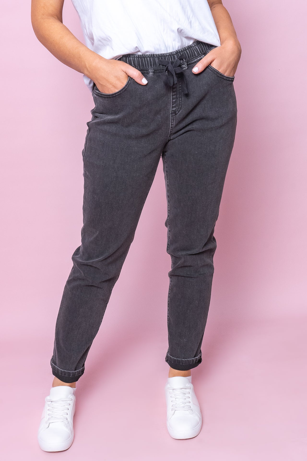 Juliette Joggers in Washed Black - Foxwood