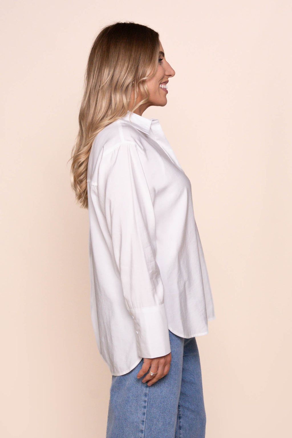 Nixie Long Sleeve Top in White