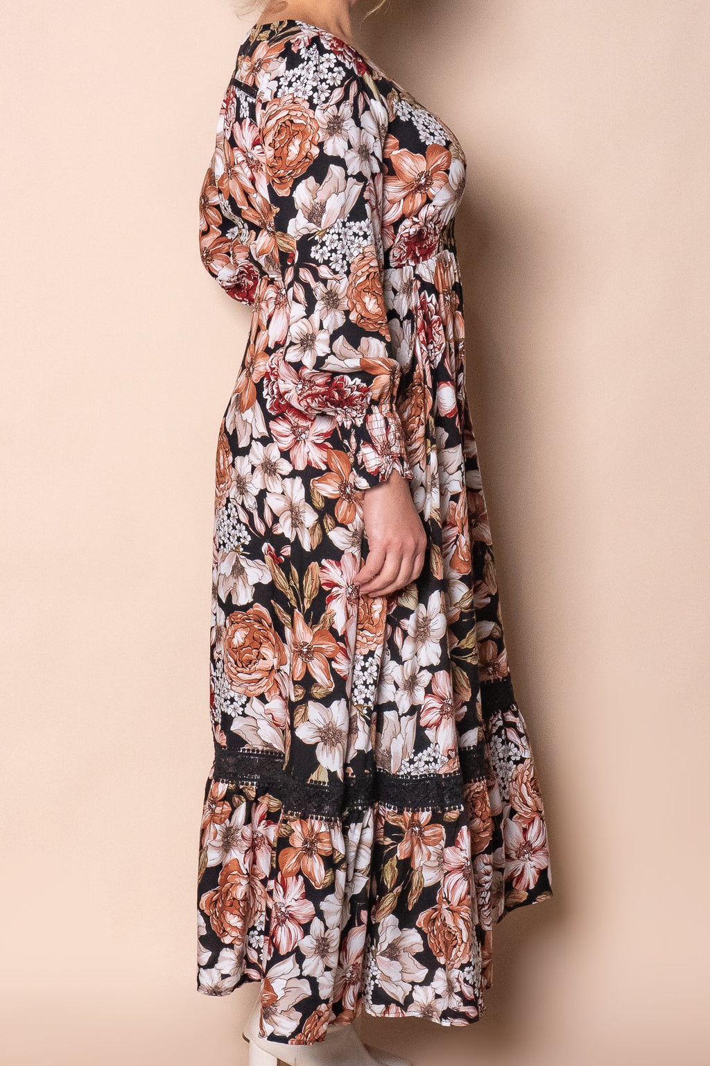 Arabella Maxi Dress in Black Multi
