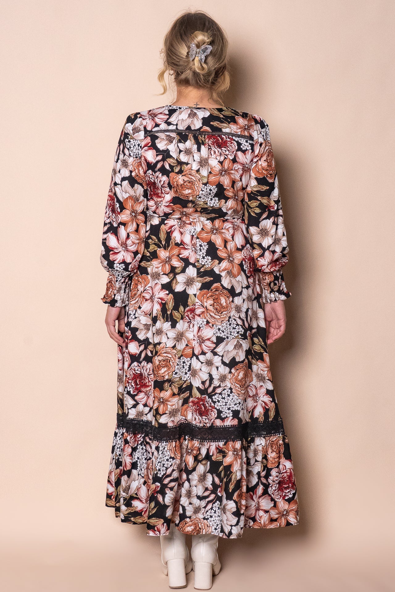 Arabella Maxi Dress in Black Multi