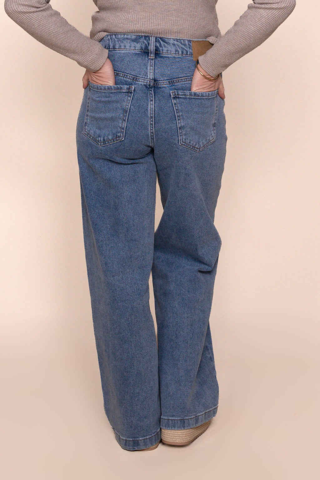 Jacqui Wide Leg Petite Jeans in Light Blue - All About Eve