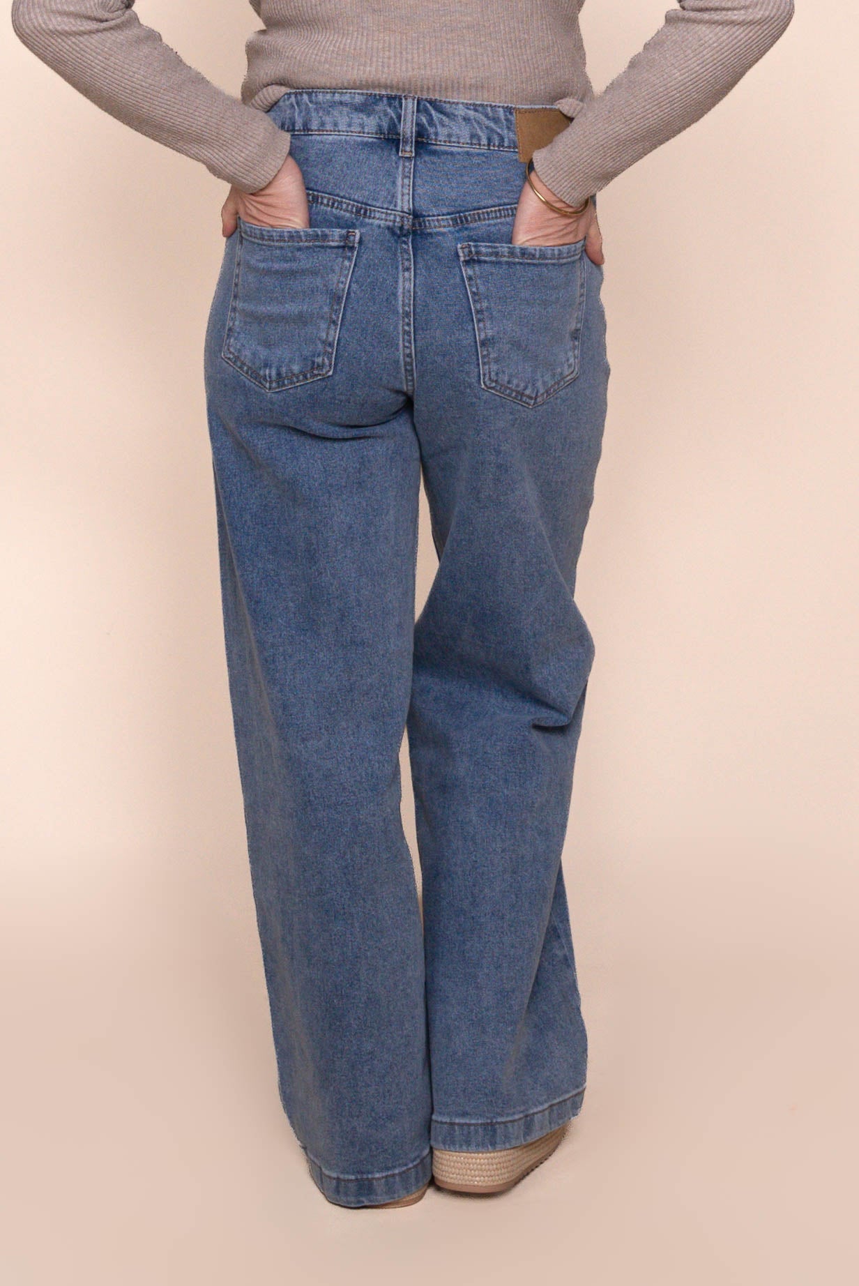 Jacqui Wide Leg Petite Jeans in Light Blue - All About Eve