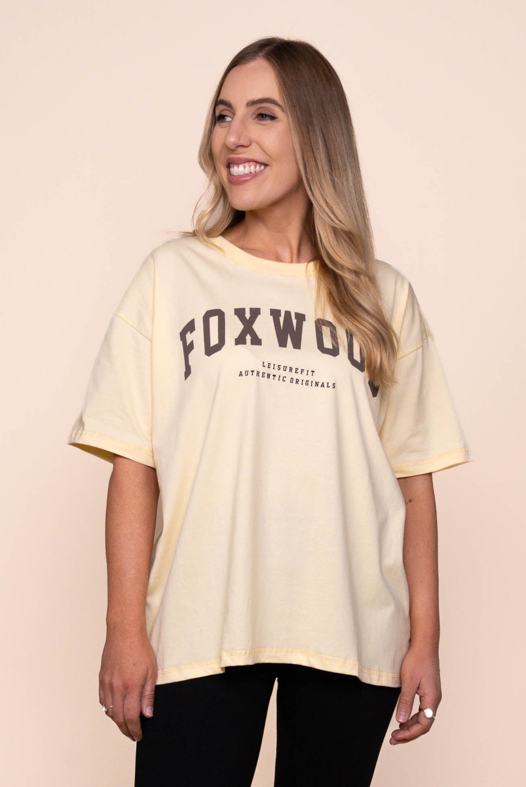 Interval Tee in Butter Cream/Choc - Foxwood
