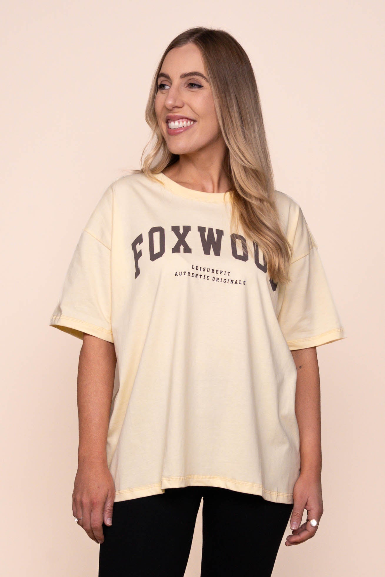 Interval Tee in Butter Cream/Choc - Foxwood