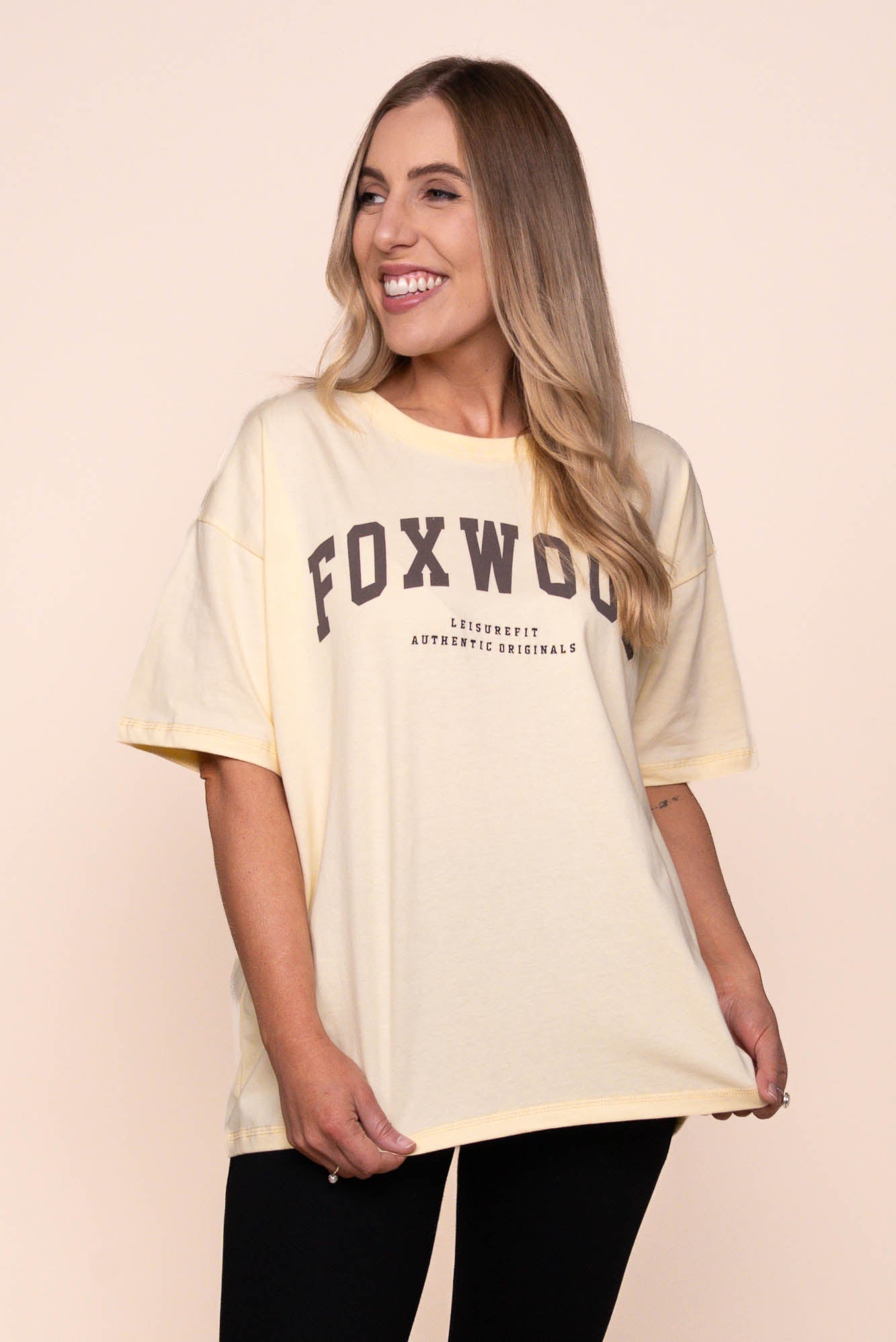 Interval Tee in Butter Cream/Choc - Foxwood
