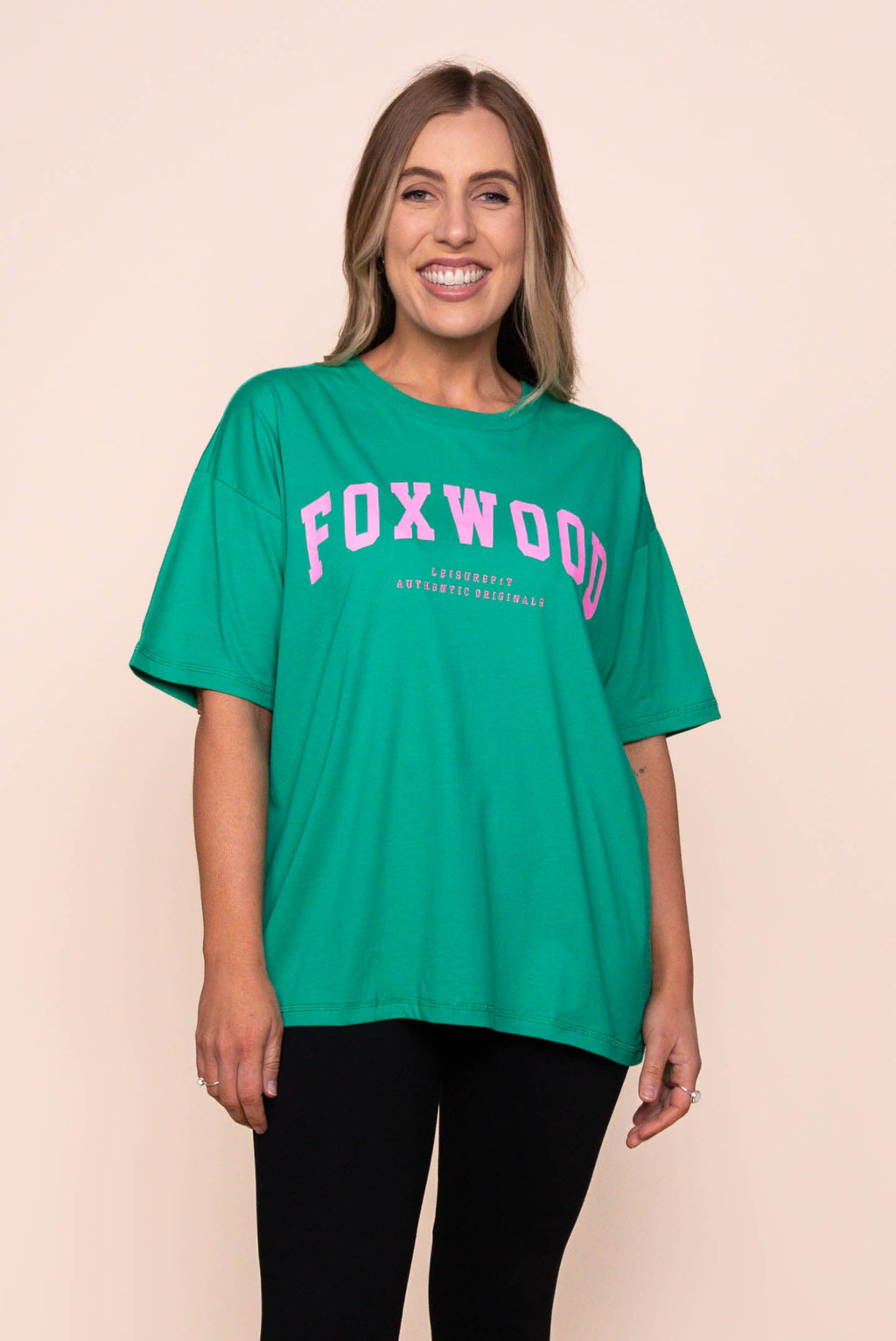 Interval Tee in Bright Green/Pink  - Foxwood