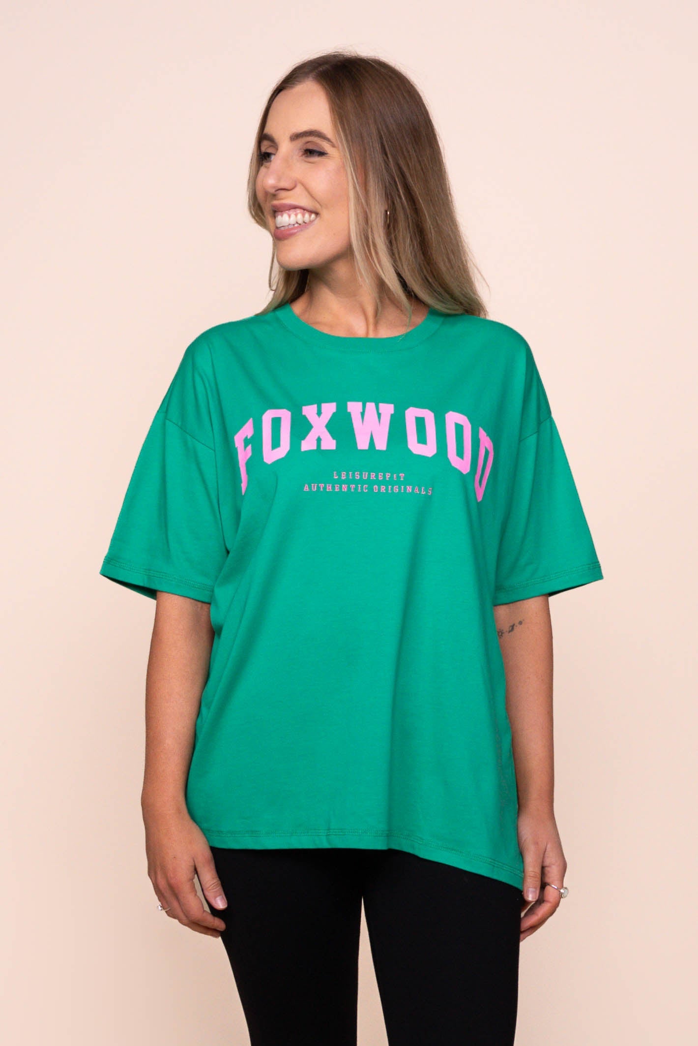 Interval Tee in Bright Green/Pink  - Foxwood