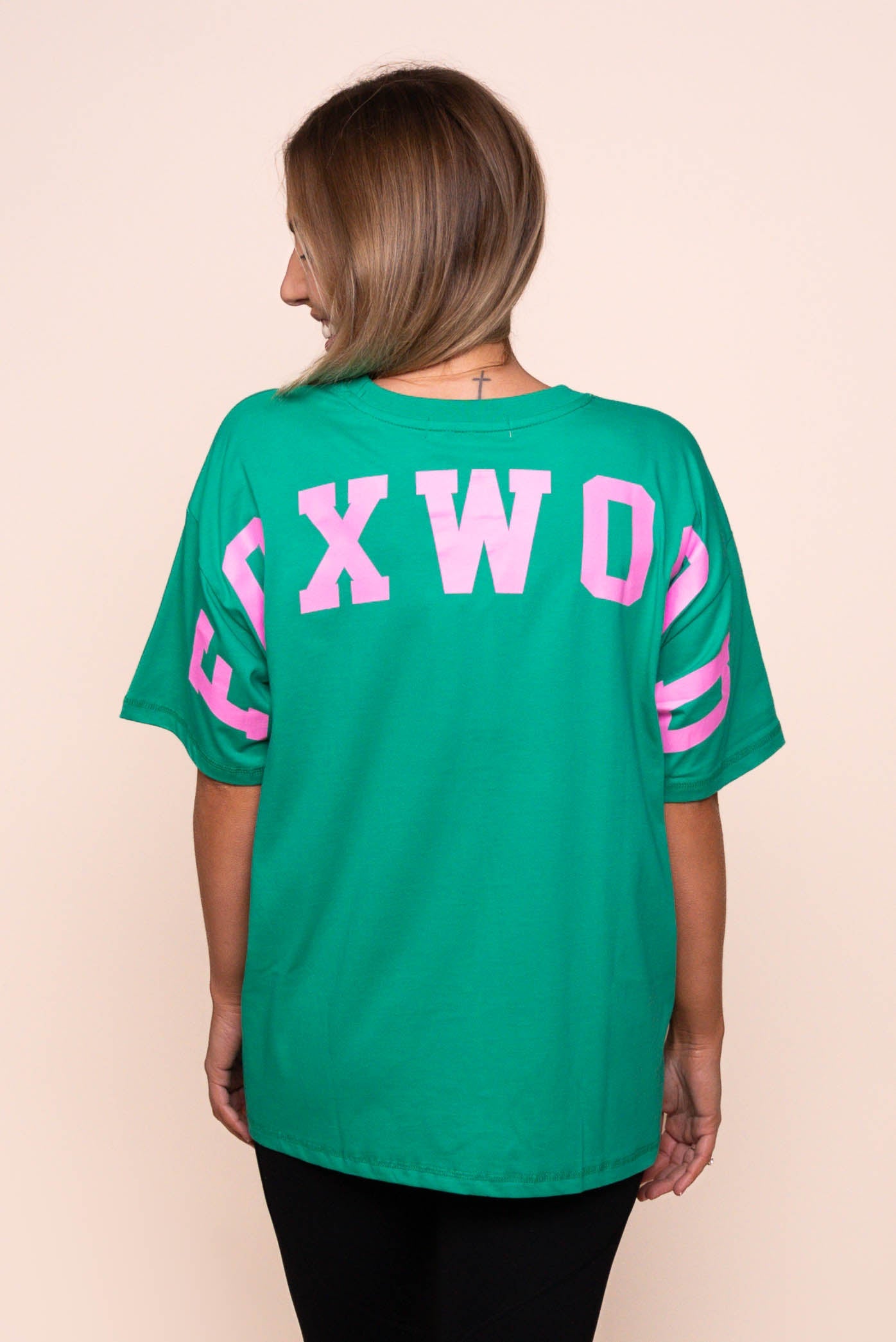 Interval Tee in Bright Green/Pink  - Foxwood