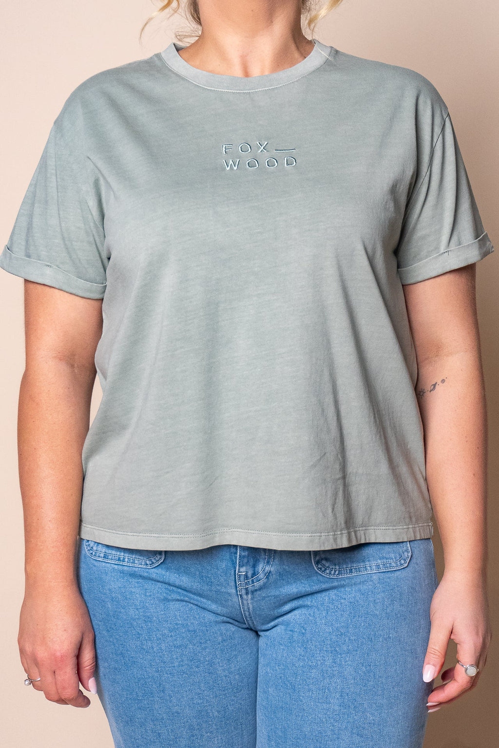 Huntleigh O/S Tee in Iceberg Green - Foxwood