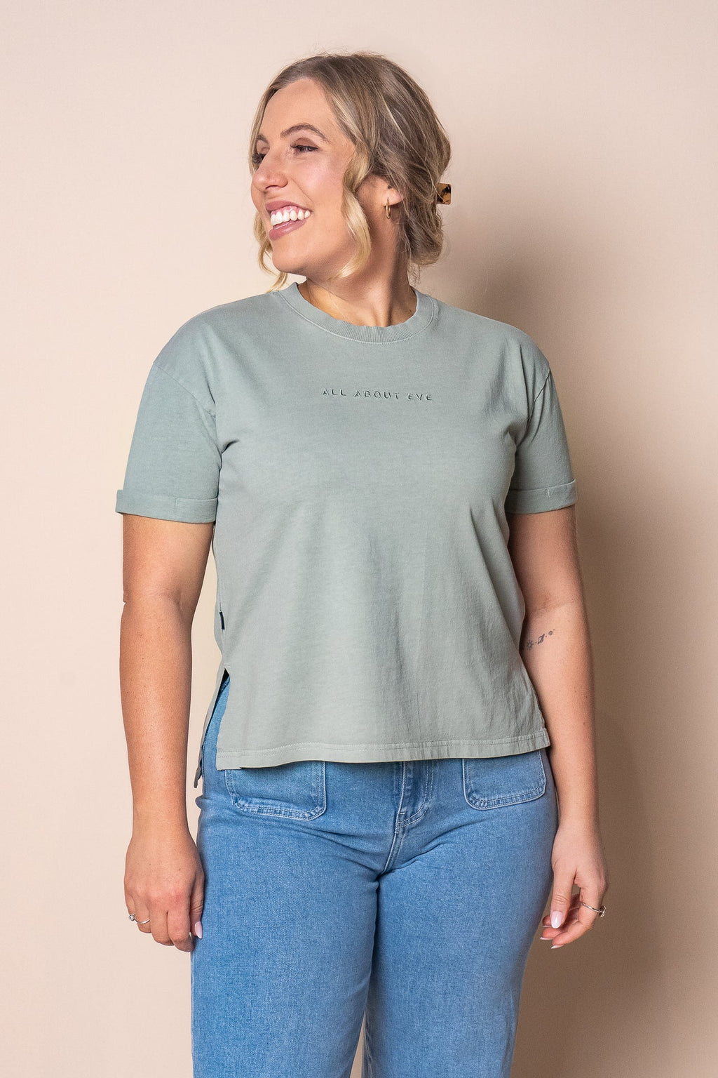 AAE Washed Tee in Sage - All About Eve