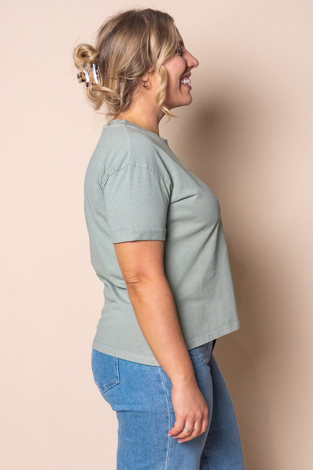 AAE Washed Tee in Sage - All About Eve