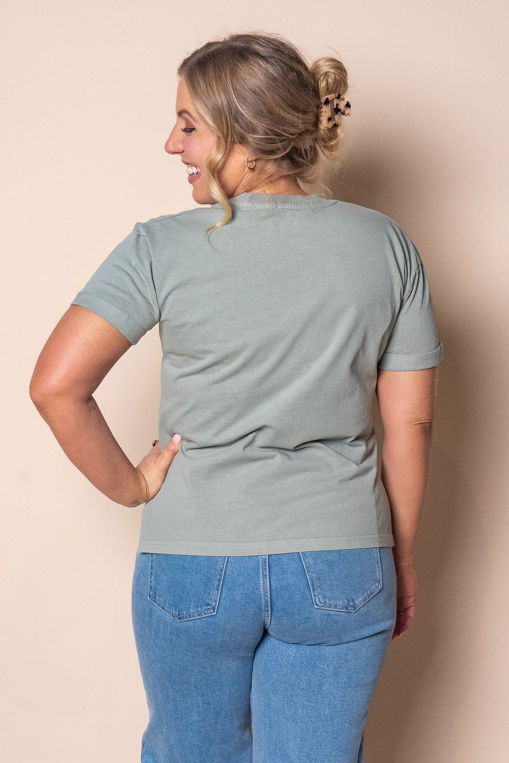 AAE Washed Tee in Sage - All About Eve