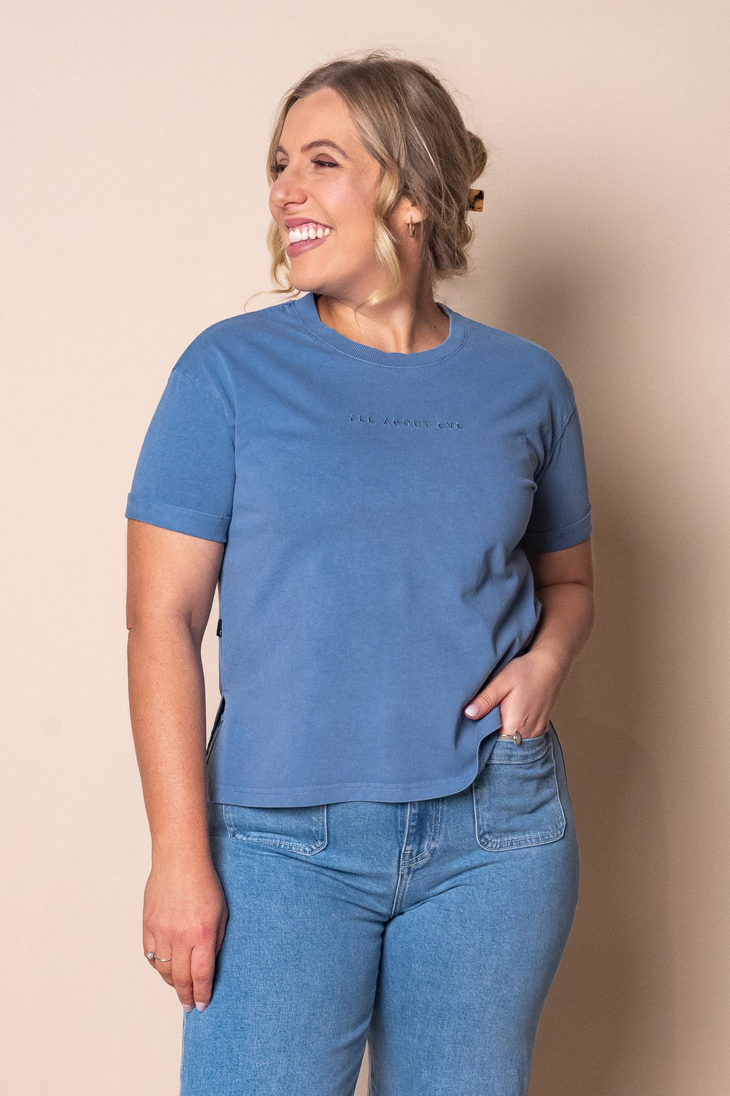 AAE Washed Tee in Denim - All About Eve