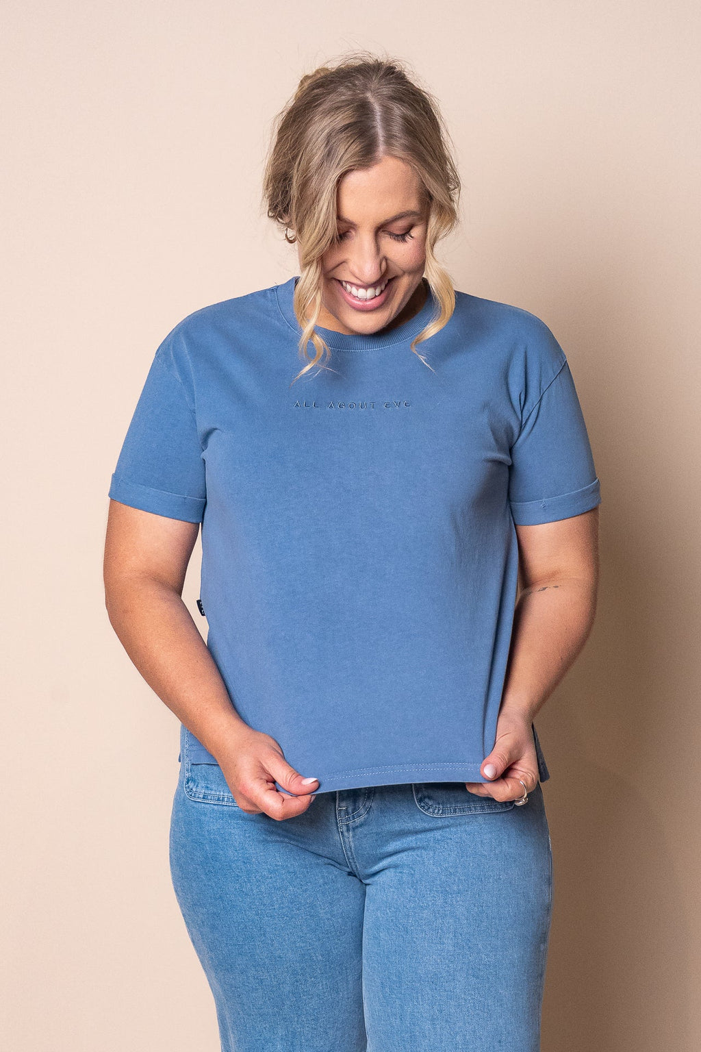 AAE Washed Tee in Denim - All About Eve