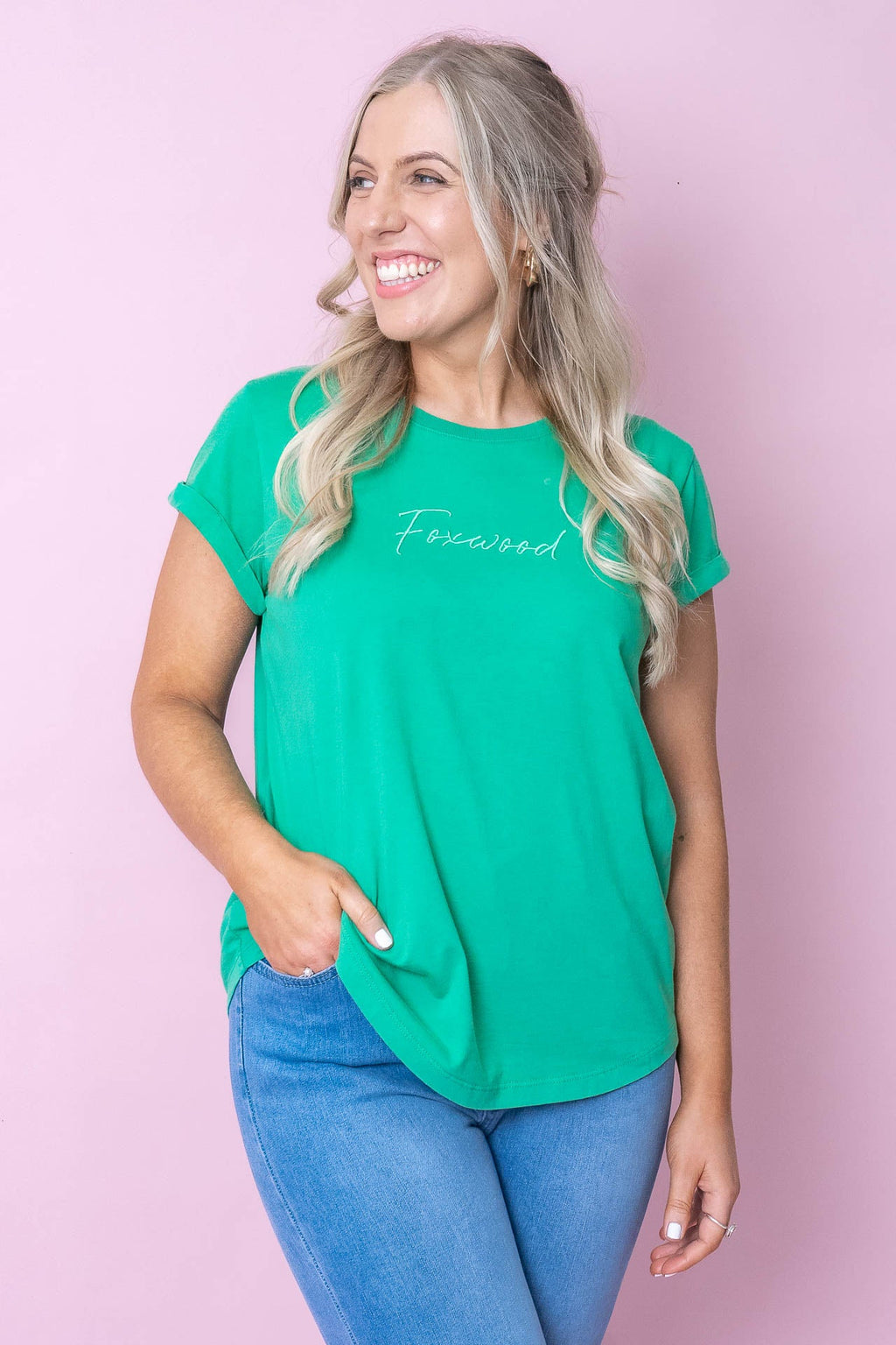 Signature Tee in Green - Foxwood