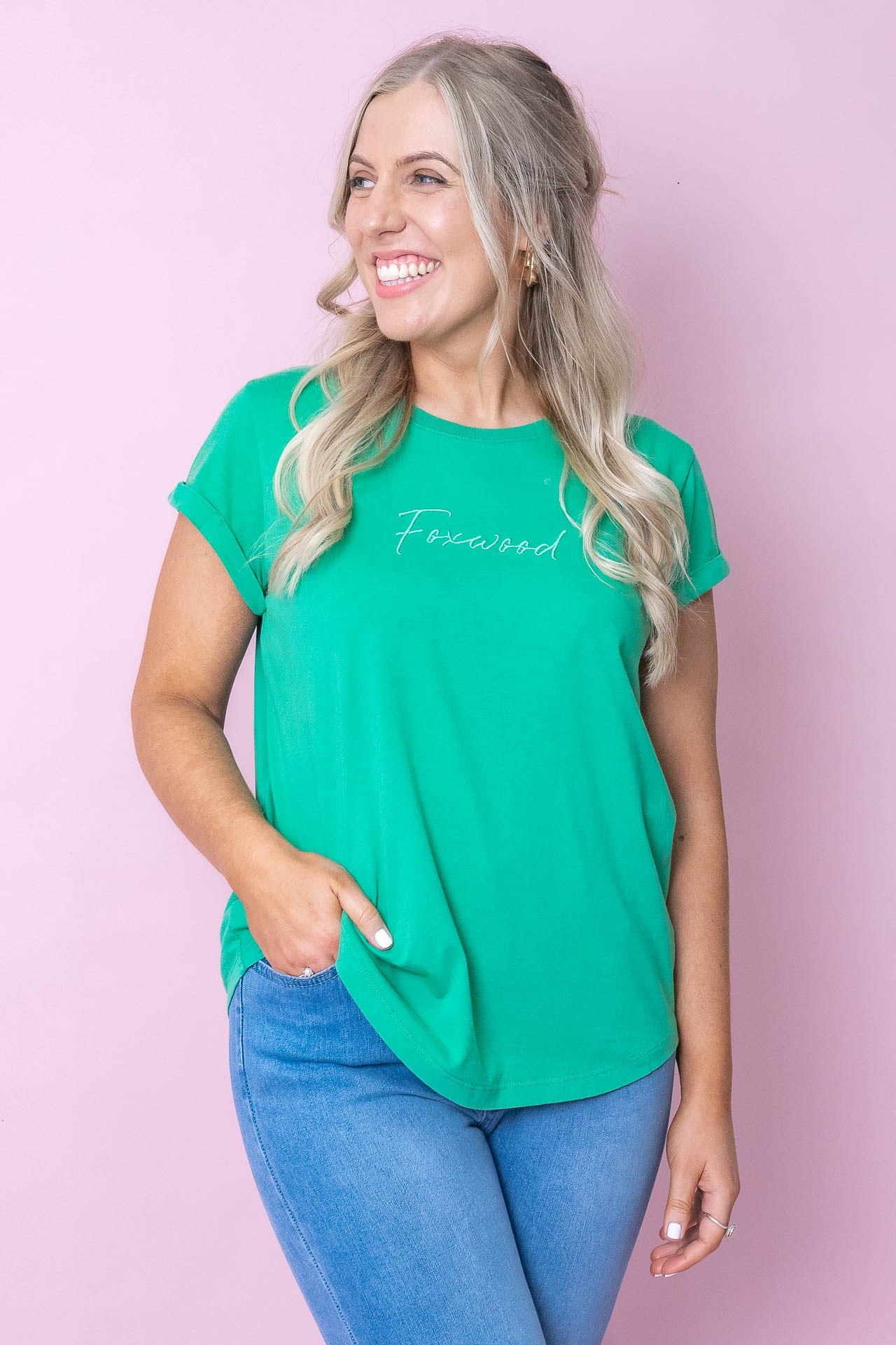 Signature Tee in Green - Foxwood