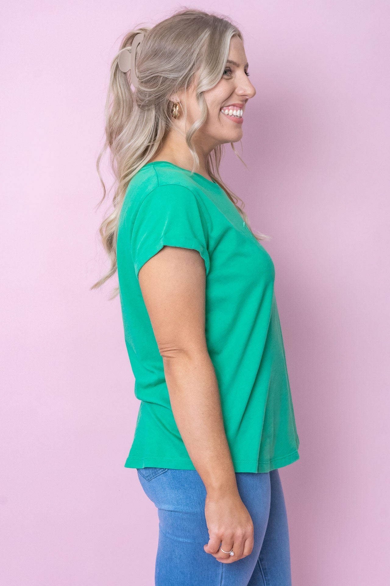 Signature Tee in Green - Foxwood