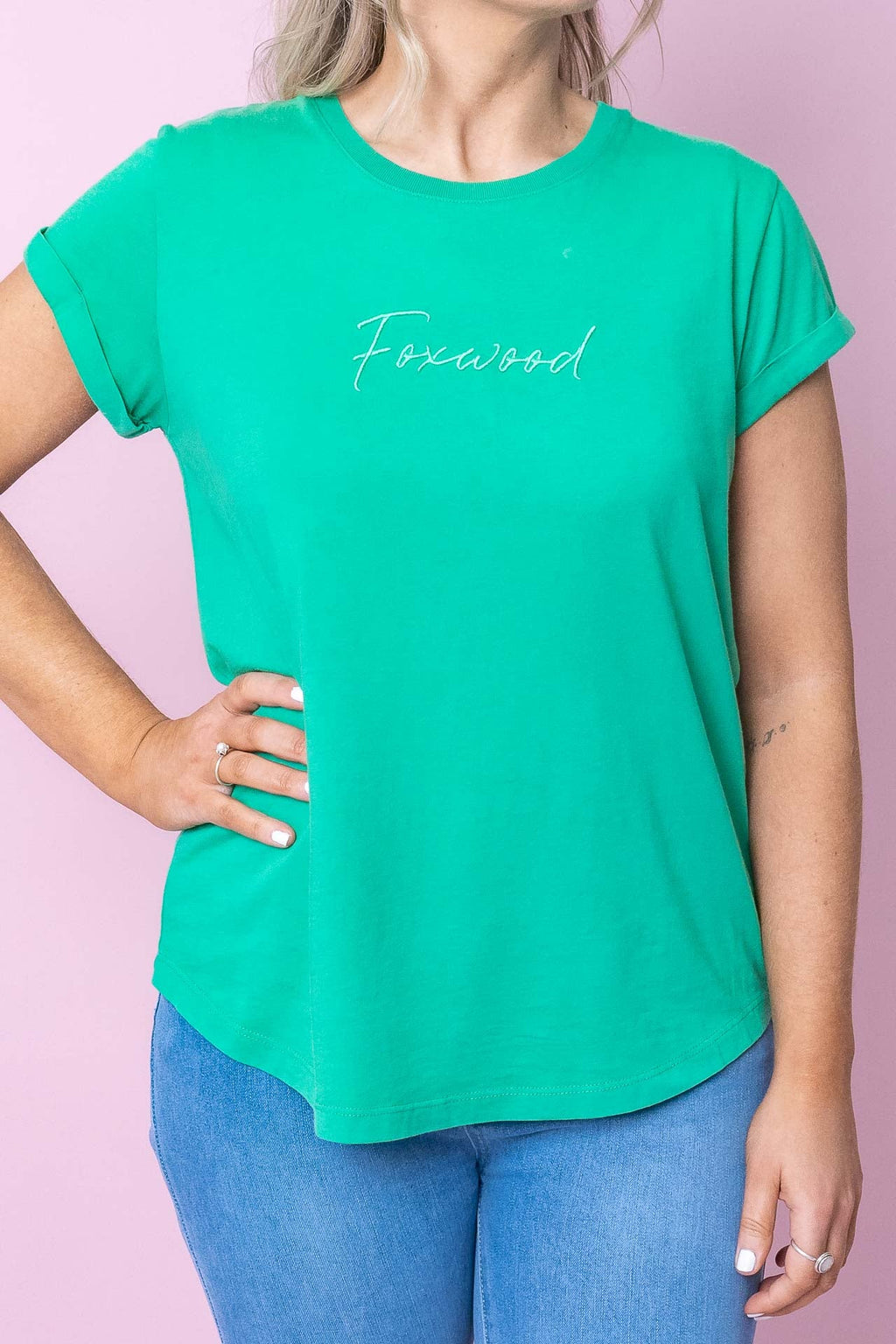 Signature Tee in Green - Foxwood