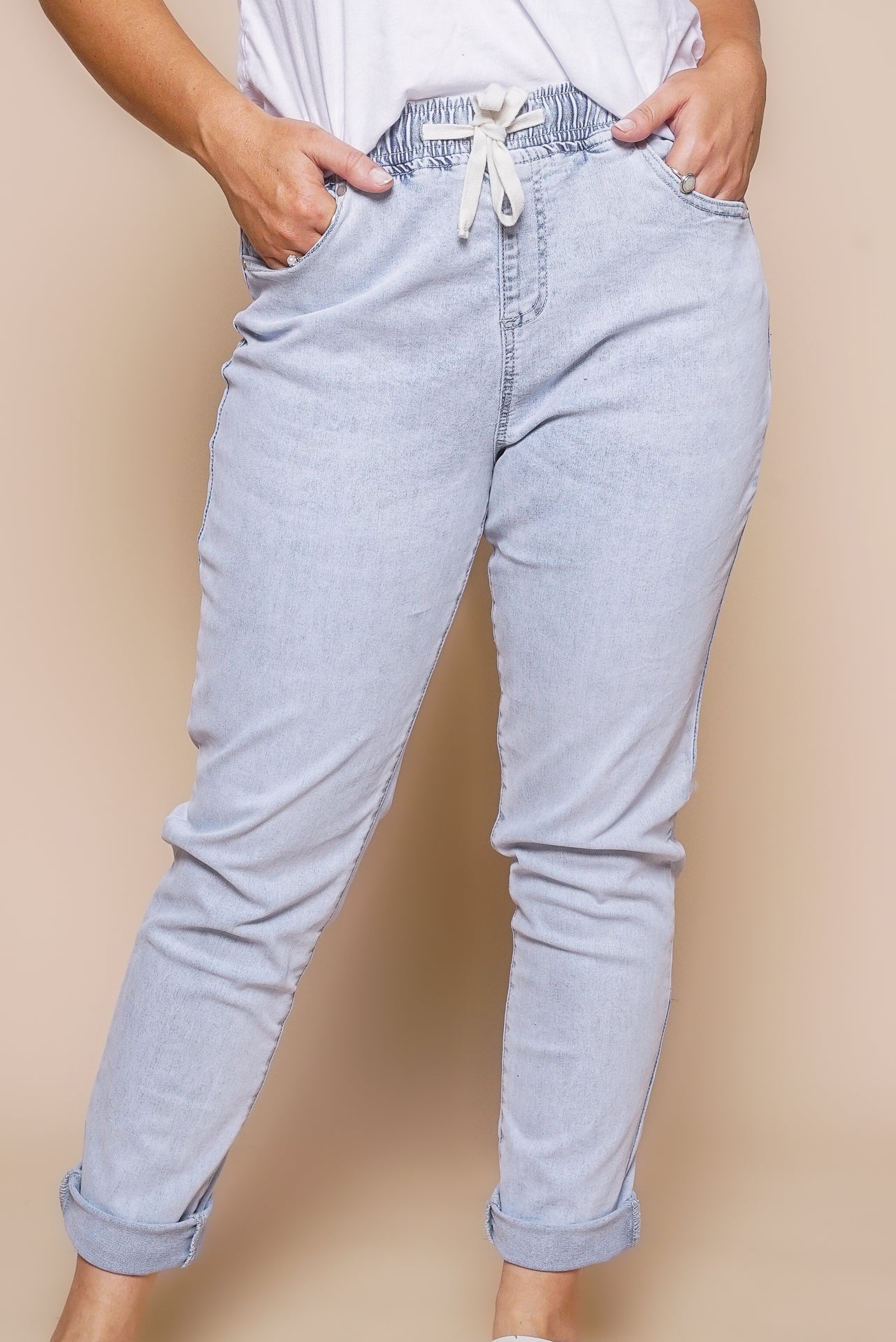 Juliette Joggers in Vintage Pale Blue - Foxwood