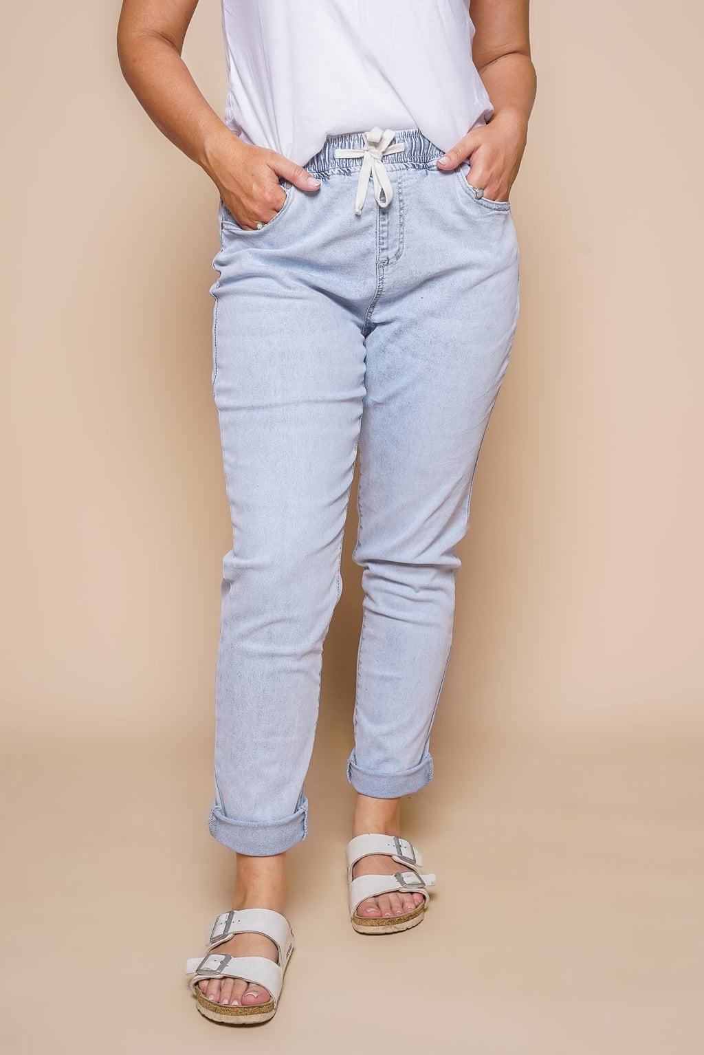 Juliette Joggers in Vintage Pale Blue - Foxwood