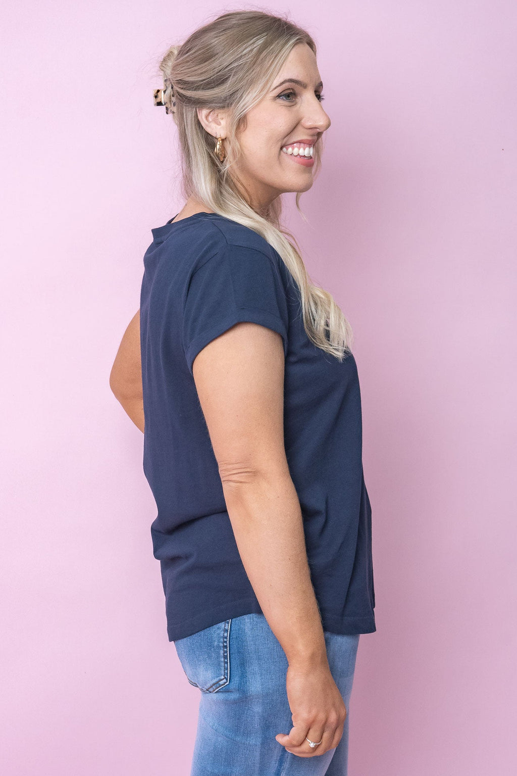 Manly Vee Tee in Navy - Foxwood
