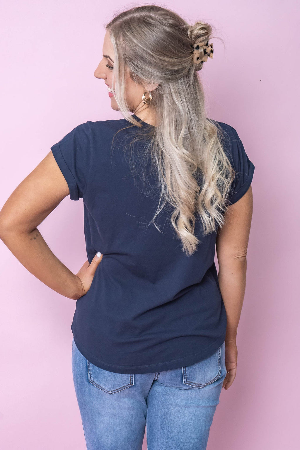 Manly Vee Tee in Navy - Foxwood