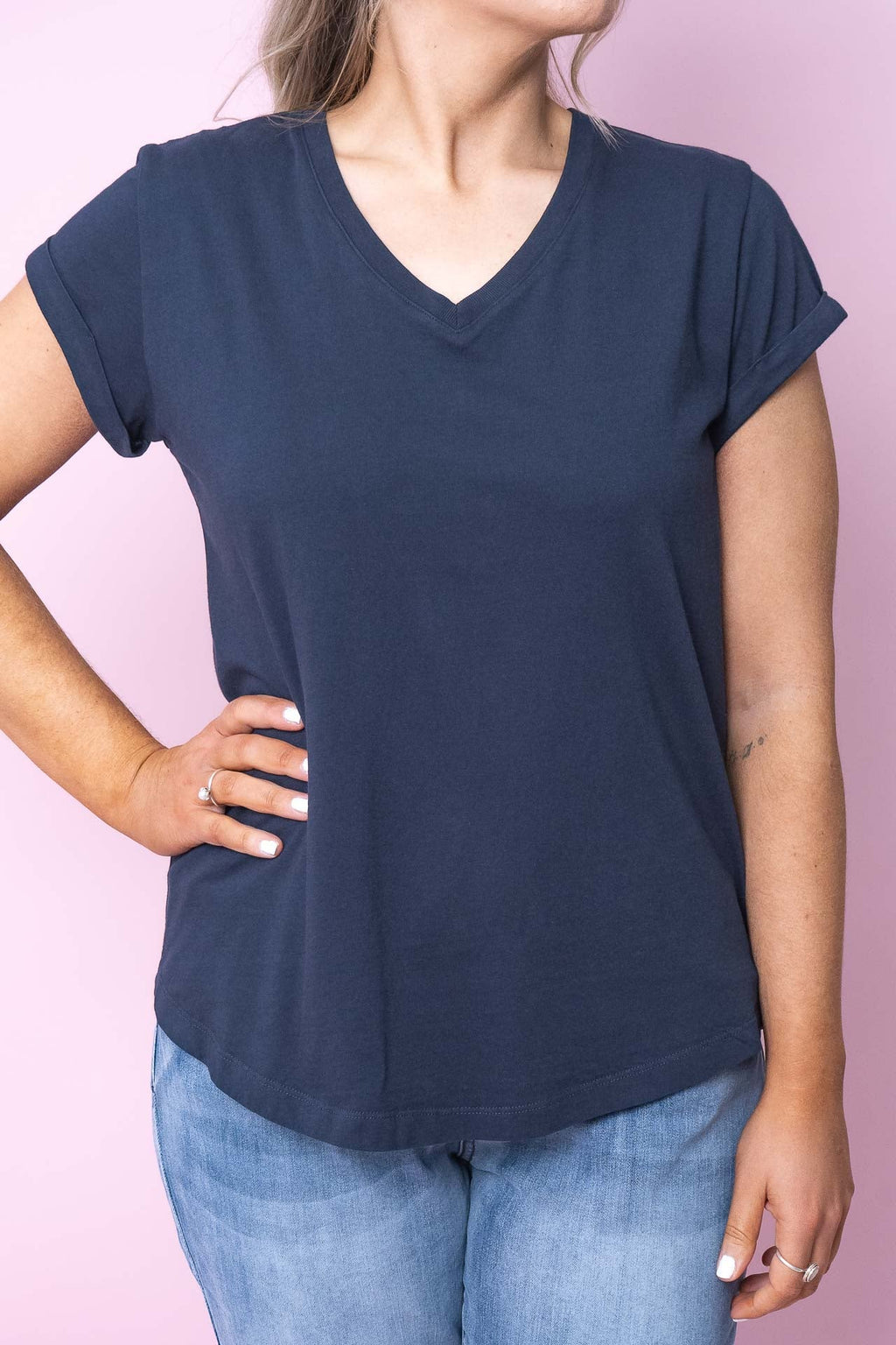 Manly Vee Tee in Navy - Foxwood