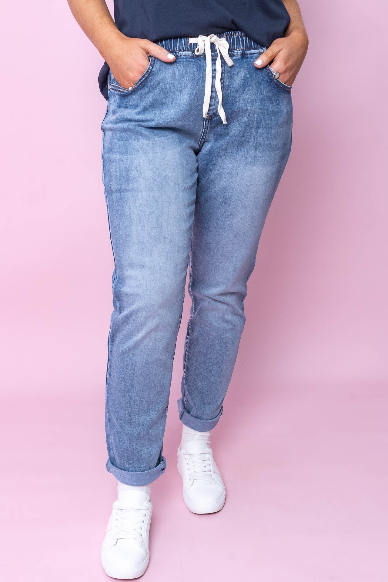 Juliette Joggers in Light Denim - Foxwood