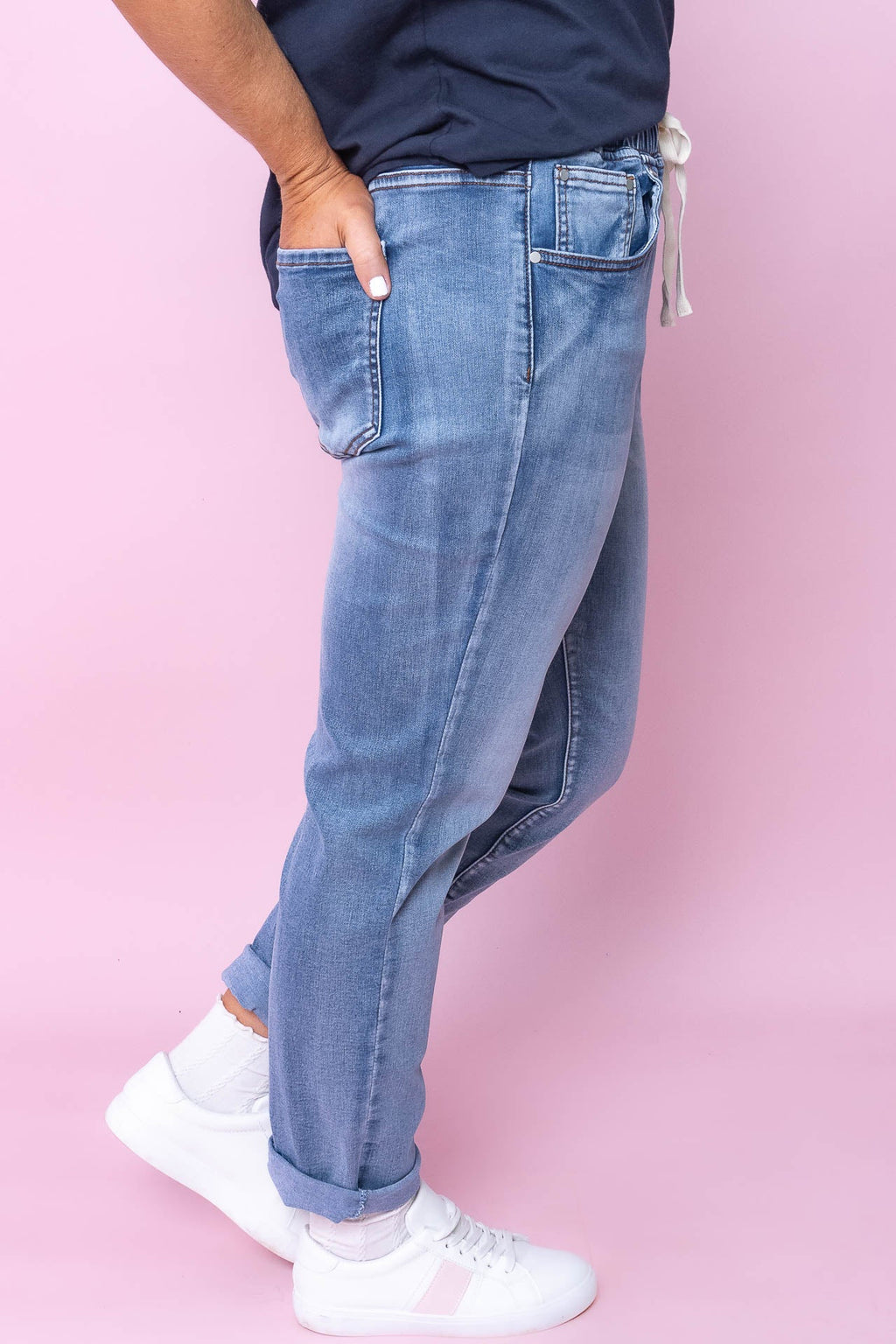 Juliette Joggers in Light Denim - Foxwood
