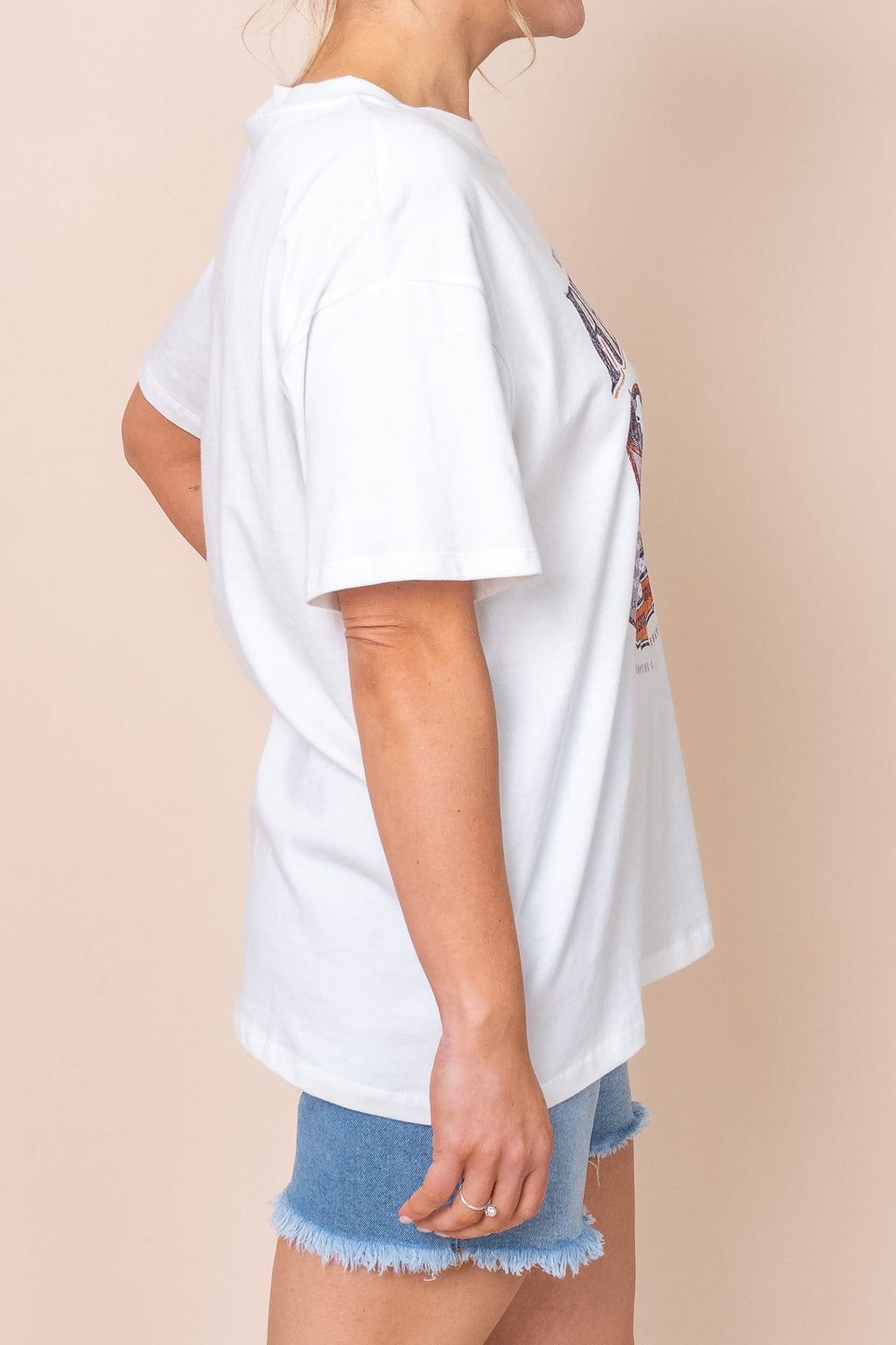 Sky Dance Oversized Tee in Vintage White - All About Eve